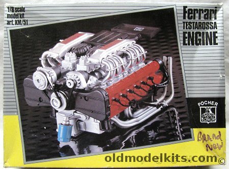 Pocher 1/8 Ferrari Testarossa Engine, KM51 plastic model kit